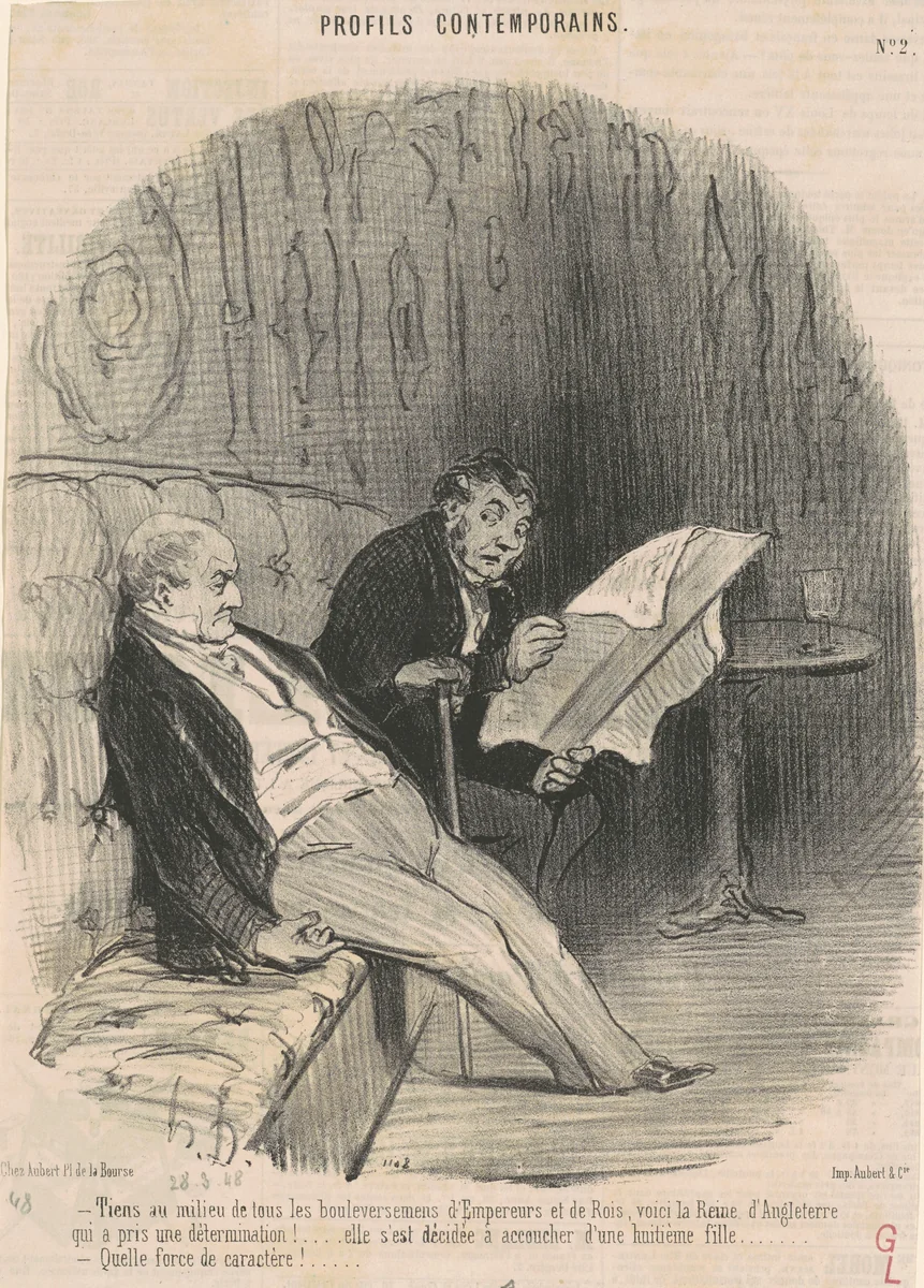 Tiens au milieu de ...bouleversemens ... by Honoré Daumier, print, 1848