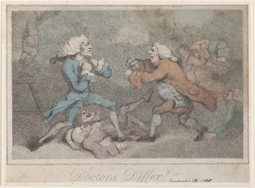Doctors Differ by Thomas Rowlandson, print, 1785