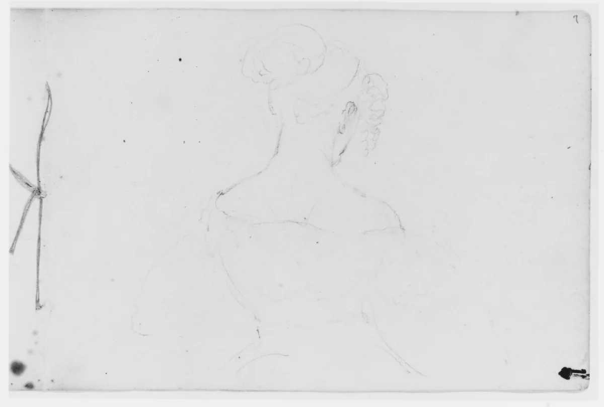 Back of a Woman (from Sketchbook) by Asher Brown Durand, artwork, 1796-1886