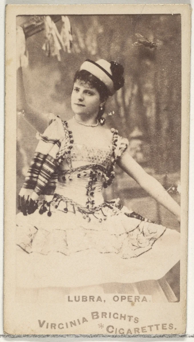 Lubra, Opera, from the Actors and Actresses series (N45, Type 1) for Virginia Brights Cigarettes by Allen & Ginter, photograph, 1885-1891