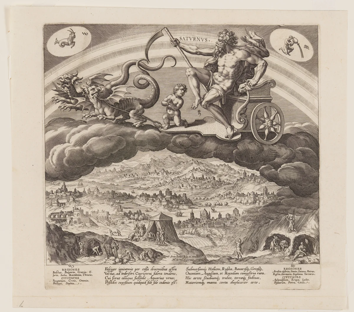Saturnus, from The Seven Planets by Jan Sadeler I, print, 1585