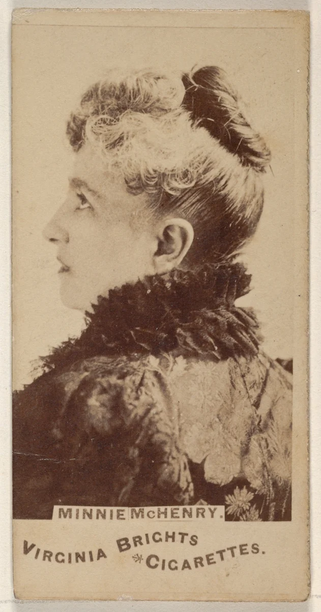 Minnie McHenry, from the Actors and Actresses series (N45, Type 1) for Virginia Brights Cigarettes by Allen & Ginter, photograph, 1885-1891