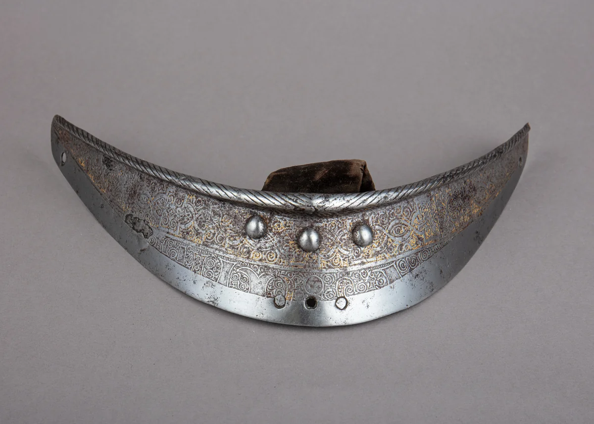 Crinet Plate Belonging to an Armor for Field and Tournament Made for Duke Nikolaus "The Black" Radziwill (1515–1565), Duke of Nesvizh and Olyka, Prince of the Empire, Grand Chancellor and Marshal of Lithuaniac by Kunz Lochner, other, 1530-1580