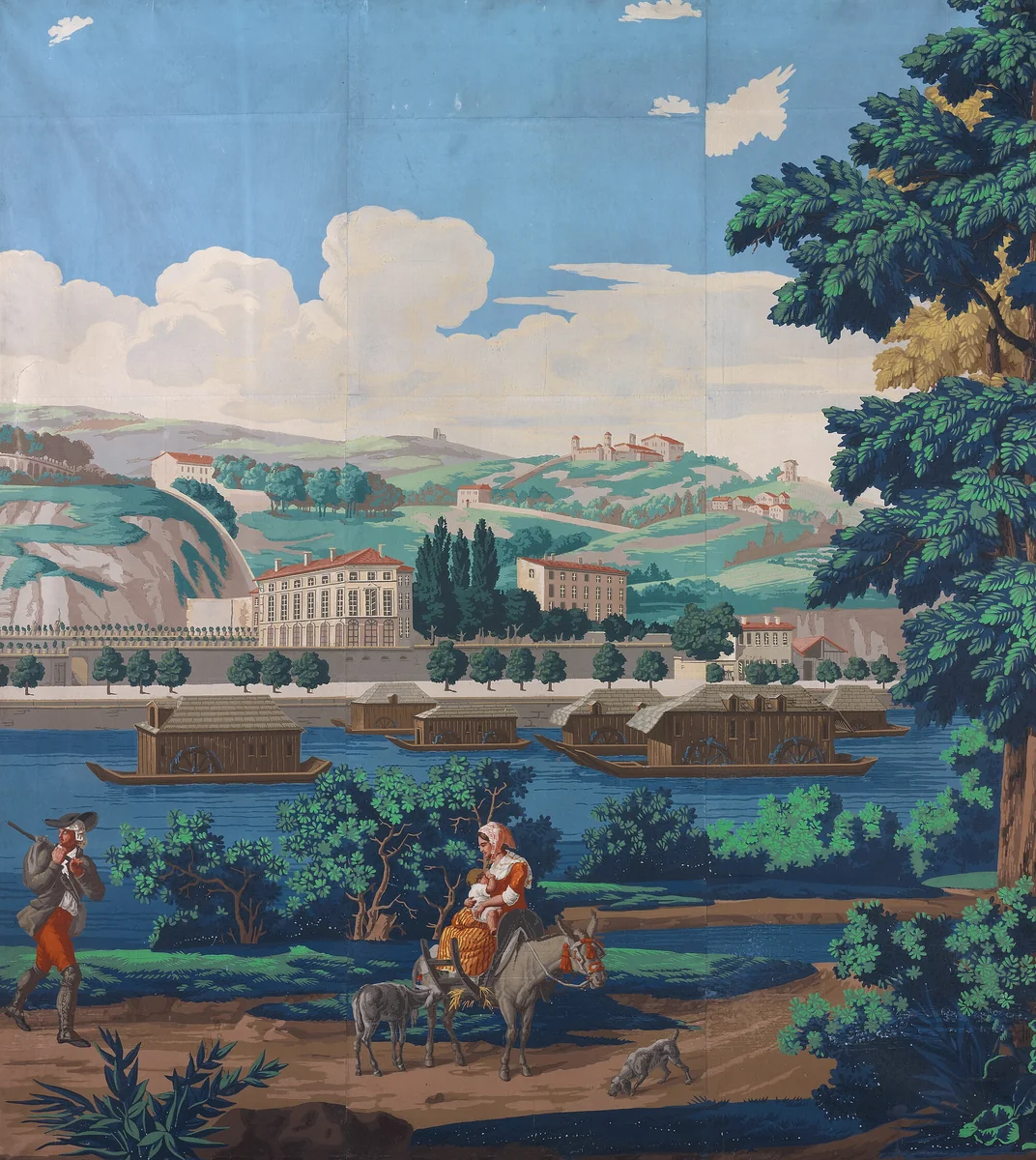 Three Joined Panels: The Views of Lyon by France, Paris, other, 1821