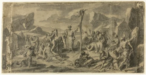 Moses and the Brazen Serpent by François Verdier, drawing, 1671-1730