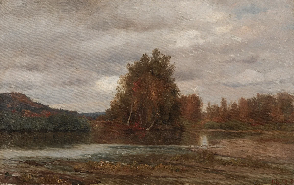 Gray Day on the Esopus by Jasper Cropsey, painting, 1882