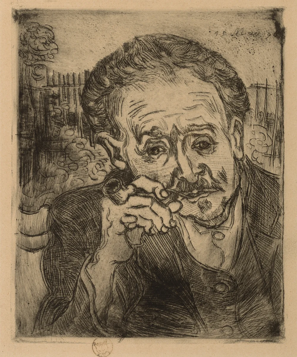 Portrait of Dr. Gachet by Vincent van Gogh, print, 1890