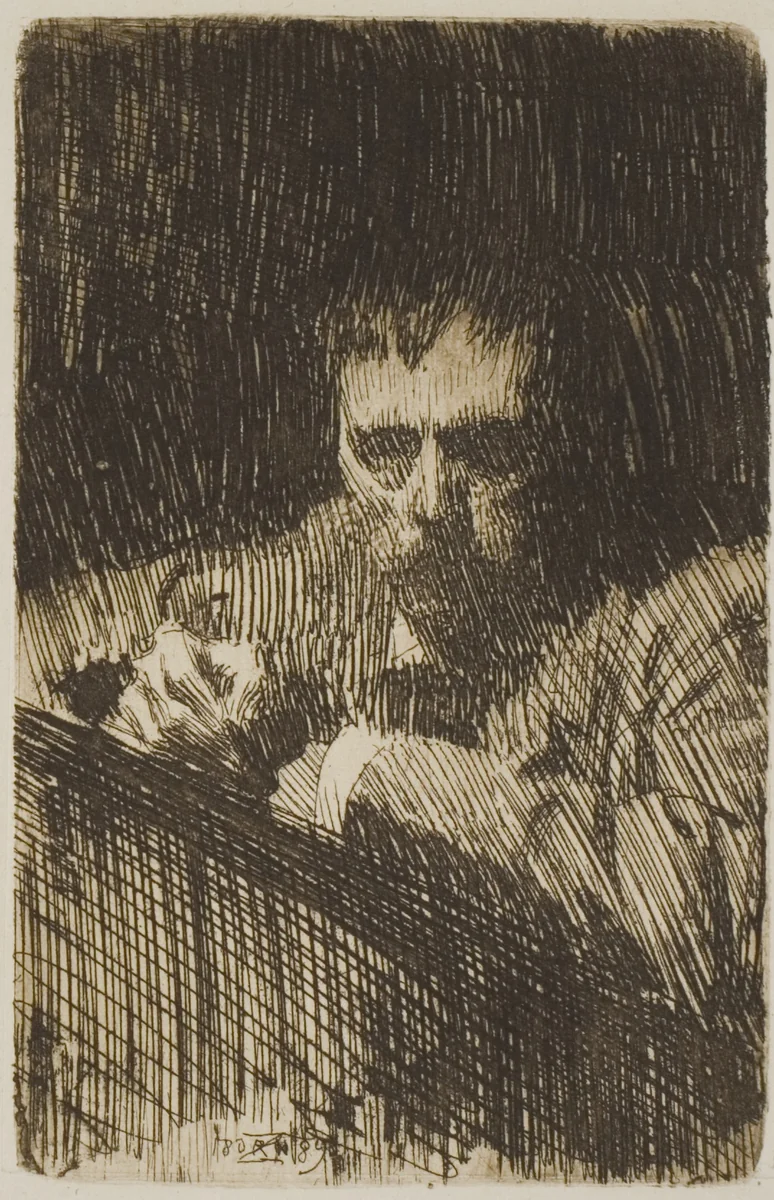 A Painter-Etcher (Self-Portrait) by Anders Zorn, print, 1889