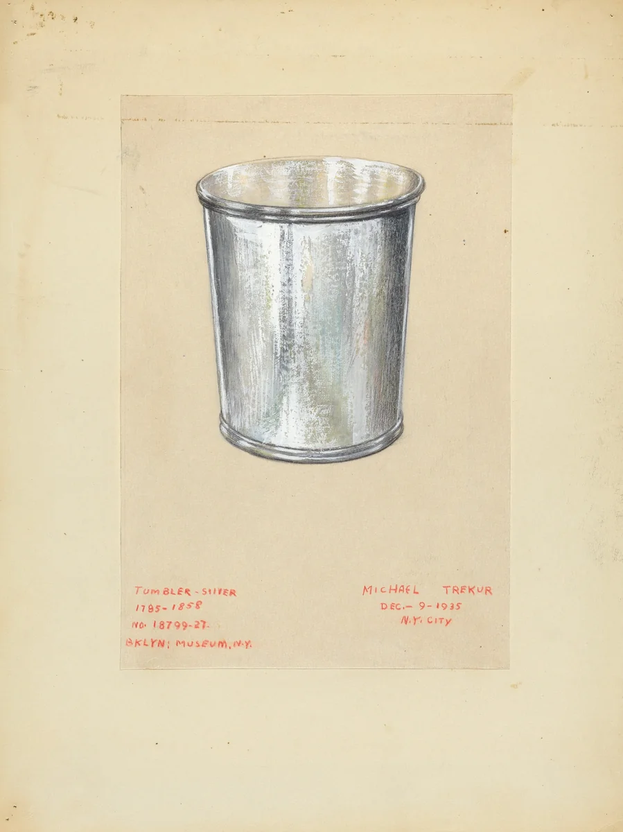 Tumbler by Michael Trekur, index of american design, 1935-1942