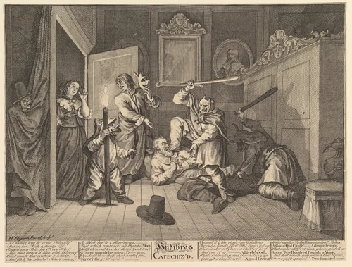 Hudibras Catechized (Twelve Large Illustrations for Samuel Butler's Hudibras, Plate 9) by William Hogarth, print, 1725-1726