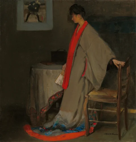 Young Woman in Kimono by Alfred H. Maurer, painting, 1901