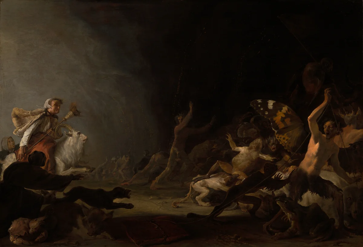 A Witches' Sabbath by Cornelis Saftleven, painting, 1640-1660