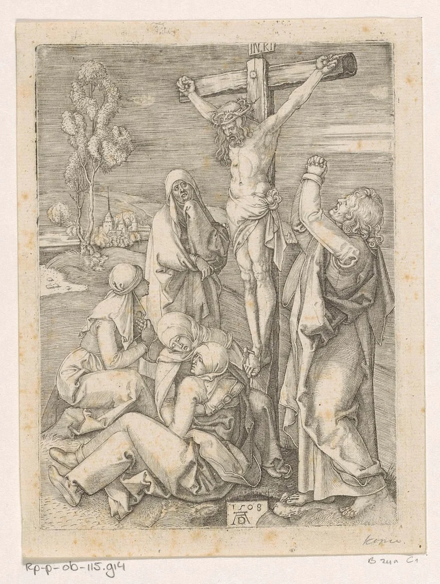 Kruisiging by anonymous, print, 1508-1599