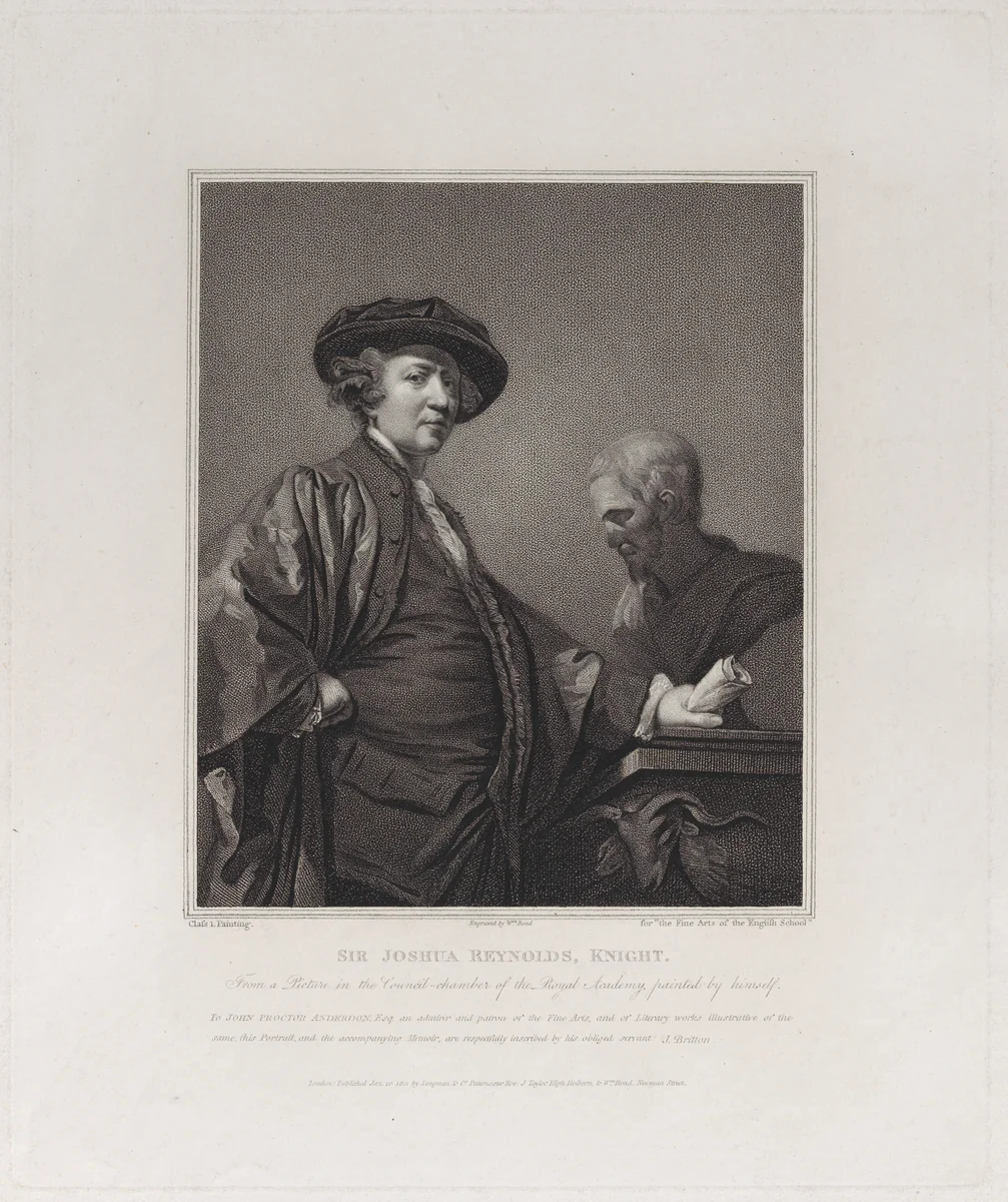 Sir Joshua Reynolds, Knight by William Bond, print, 1811