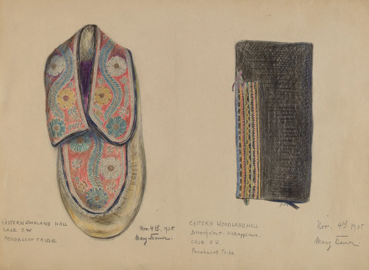 Moccasin by Mary Berner, index of american design, 1935