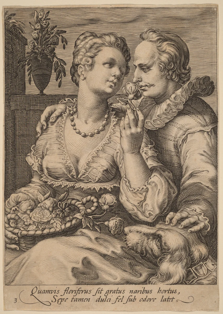 Smell by Jan Pietersz Saenredam; Hendrick Goltzius, print, 1590-1600