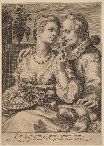 Smell by Jan Pietersz Saenredam; Hendrick Goltzius, print, 1590-1600