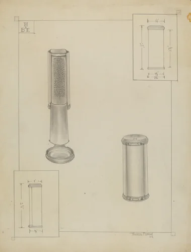 Silver Nutmeg Grater by Michael Fenga, index of american design, 1936