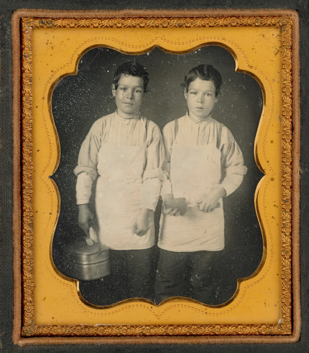 Portrait of Bobbin Boys by American 19th Century, photograph, 1850-1859