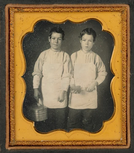 Portrait of Bobbin Boys by American 19th Century, photograph, 1850-1859