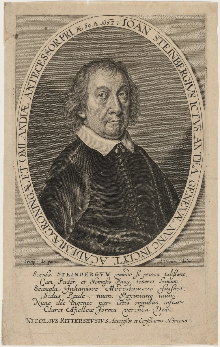 Joannes Steinbergius by Crispijn van de Passe II, print, 1652
