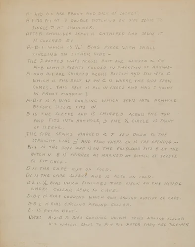 Description of a Girl's Dress by Nancy Crimi, index of american design, 1937