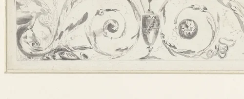 Fries, samengesteld uit acanthus-ranken by Henri Sallembier, drawing, 1763-1820