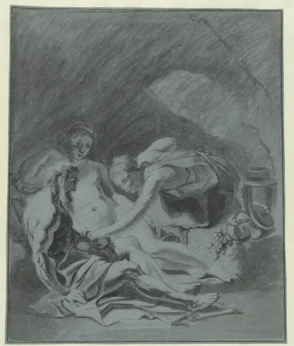 Lot en zijn dochters by anonymous, drawing, 1600-1699