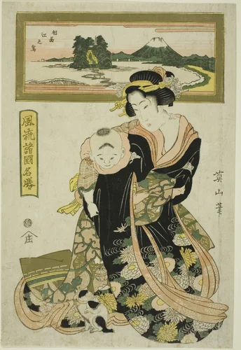Enoshima in Sagami Province (Soshu Enoshima), fron the series "Elegant Famous Places in the Various Provinces (Furyu shokoku meisho)" by Kikukawa Eizan, print, 1800-1833