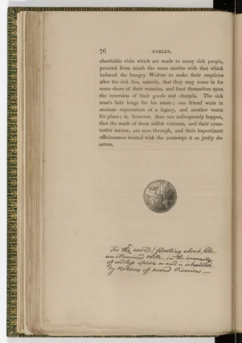 Tailpiece (page 76) from The Fables of Aesop by Thomas Bewick, illustrated book, 1818