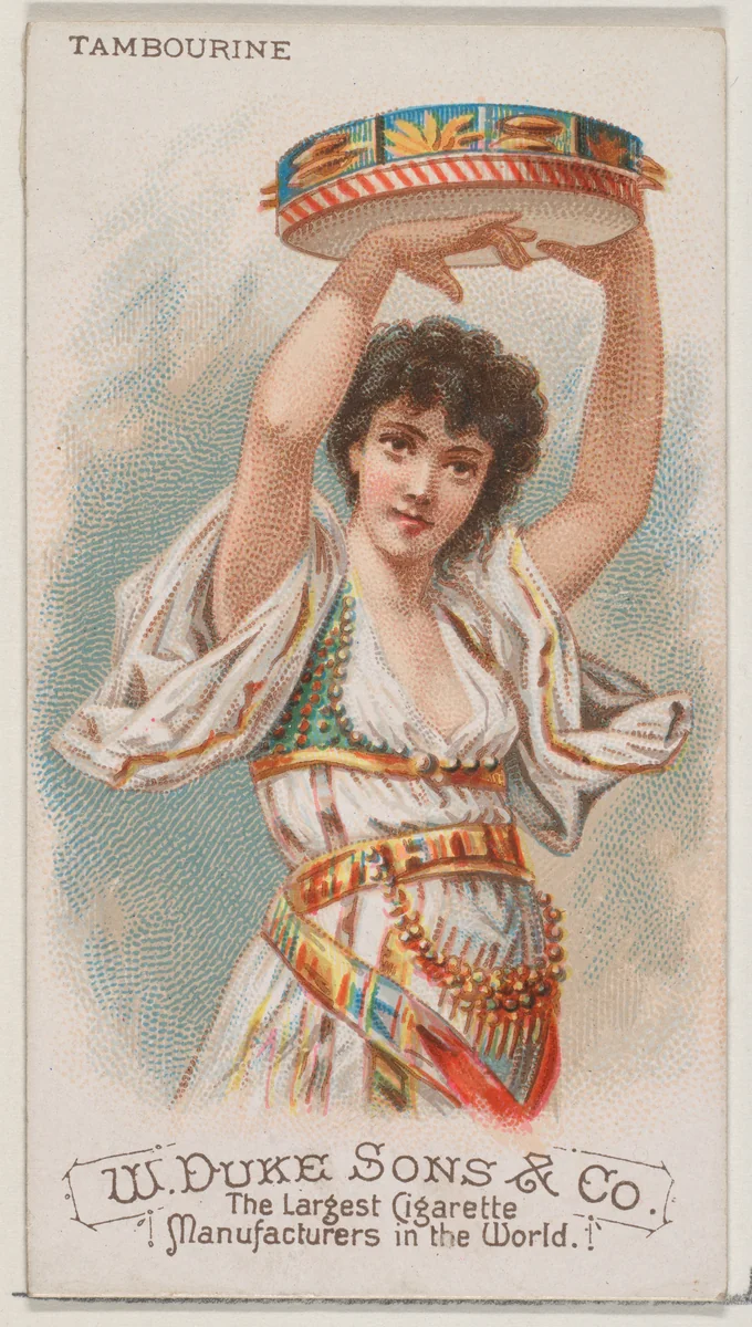 Tamborine, from the Musical Instruments series (N82) for Duke brand cigarettes by W. Duke, Sons & Co., print, 1888