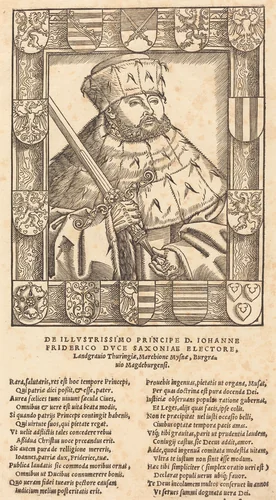John Frederic the Magnanimous, in Electoral Robes by Lucas Cranach the Younger, print, 1500-1599