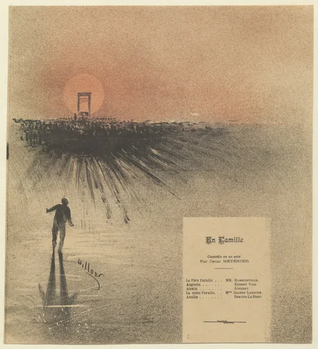 Program for In the Family (En Famille) from The Beraldi Album of Theatre Programs by Henri Patrice Dillon, print, 1887