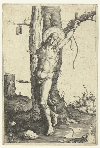De heilige Sebastiaan by Unknown, print, 1581-1628