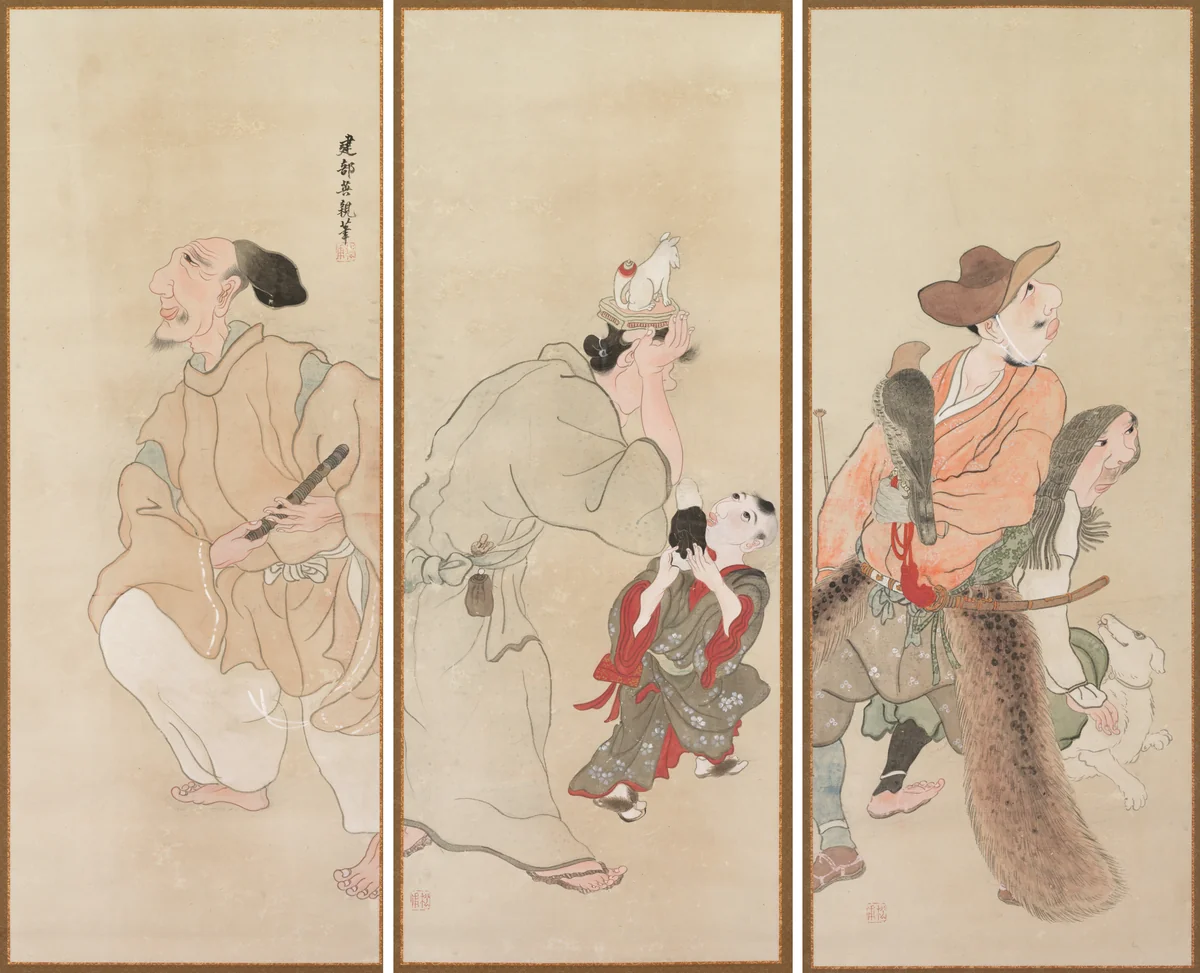 Genre Figures by Takebe Sōchō, painting, 1811-1821