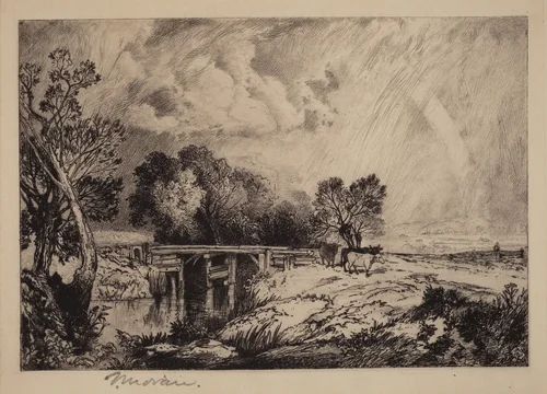 A Rustic Bridge by Thomas Moran, print, 1879