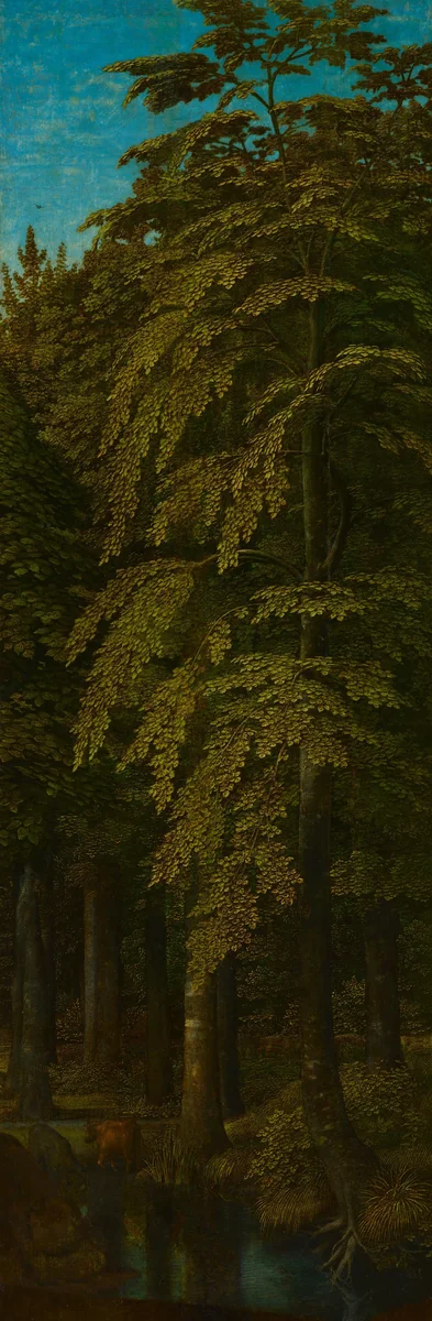View in a Forest, outer right wing of a triptych by Gerard David, painting, 1505-1515