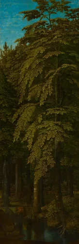 View in a Forest, outer right wing of a triptych by Gerard David, painting, 1505-1515