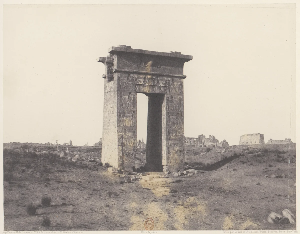 Karnak (Thèbes), Grande Porte du Nord Vue du Point X by Félix Teynard, photograph, 1851-1852