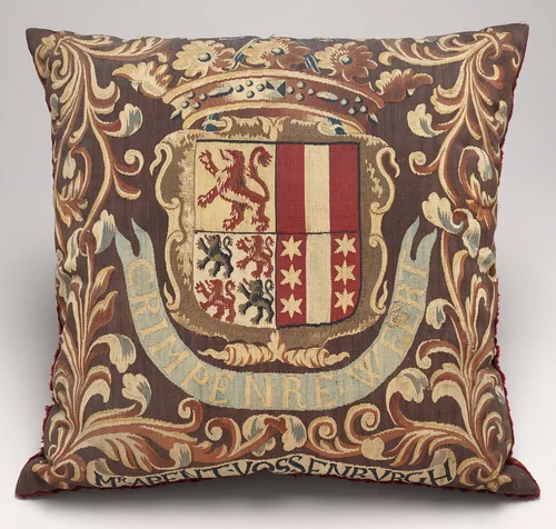 Tapestry-covered Cushion by Netherlandish 17th Century; Netherlandish 18th Century, decorative art, 1675-1725
