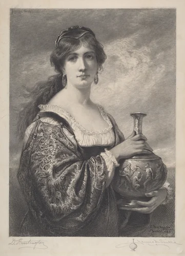 The Goldsmith's Daughter by Daniel Huntington, print, 1889