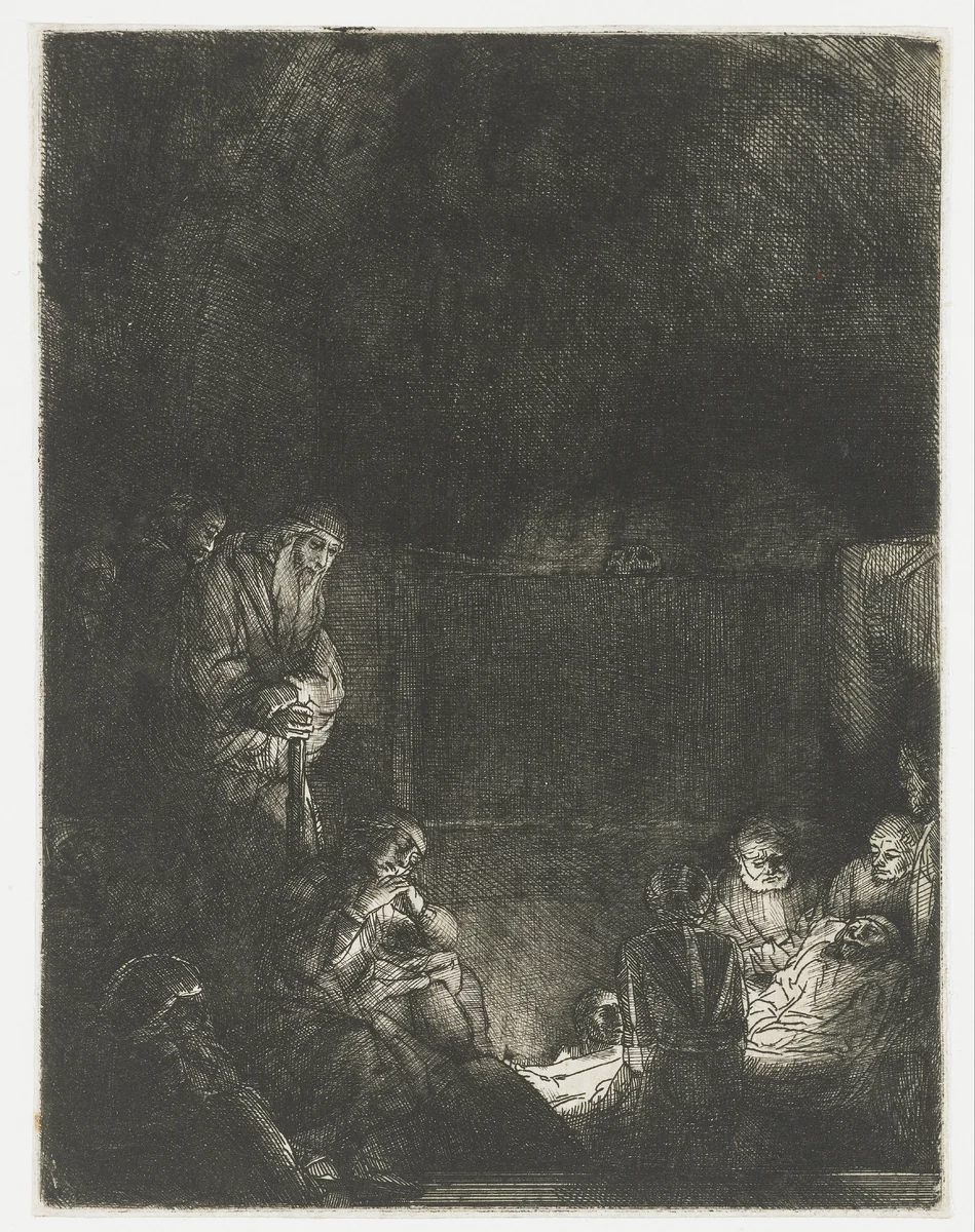 The Entombment by Rembrandt van Rijn, print, 1654