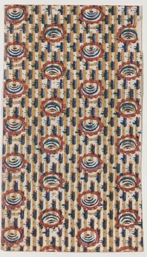 Sheet with abstract and stripe pattern by anonymous, print, 1800-1900