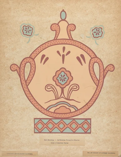 La Purisima Concepcion Mission Wall Painting from the Portfolio "Decorative Art of Spanish California" by American 20th Century, index of american design, 1935-1942