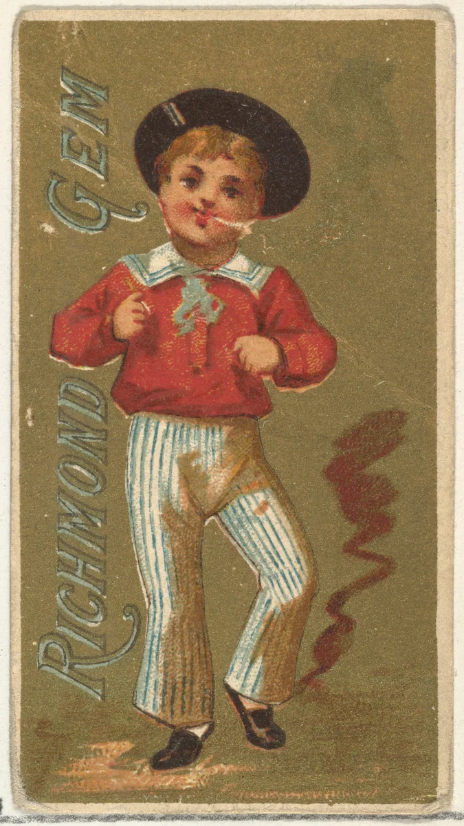 From the Girls and Children series (N65) promoting Richmond Gem Cigarettes for Allen & Ginter brand tobacco products by Allen & Ginter, print, 1884-1891