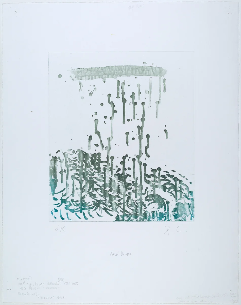 Raindrops by Pat Steir, print, 1991