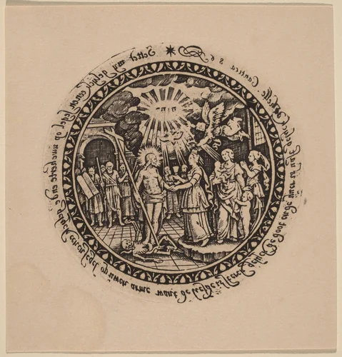 Triumphant Christ with Prophets and Saints by Netherlandish 16th Century, print, 1500-1599