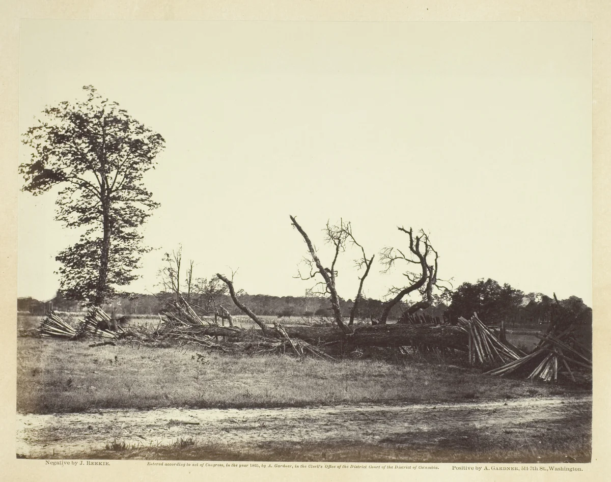 Extreme Line of Confederate Works, Cold Harbor, Virginia by John Reekie, photograph, 1865