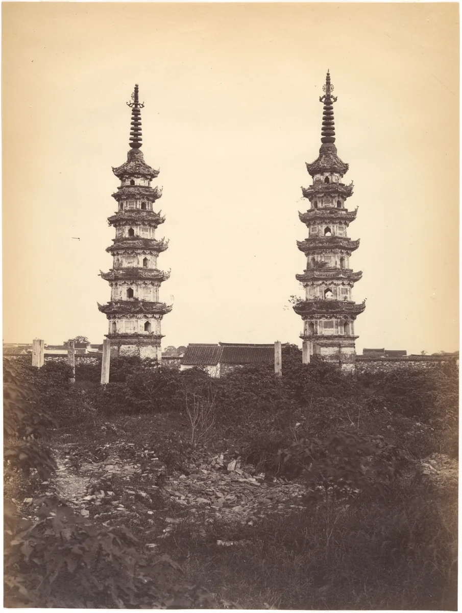 Twin Pagodas at Foochow by John Thomson, photograph, 1869