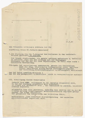 Joost Schmidt, Bauhaus, Dessau letterhead by Joost Schmidt, design, 1928